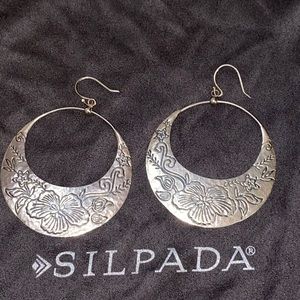 Silpada “Floral Basket” Circle Earrings